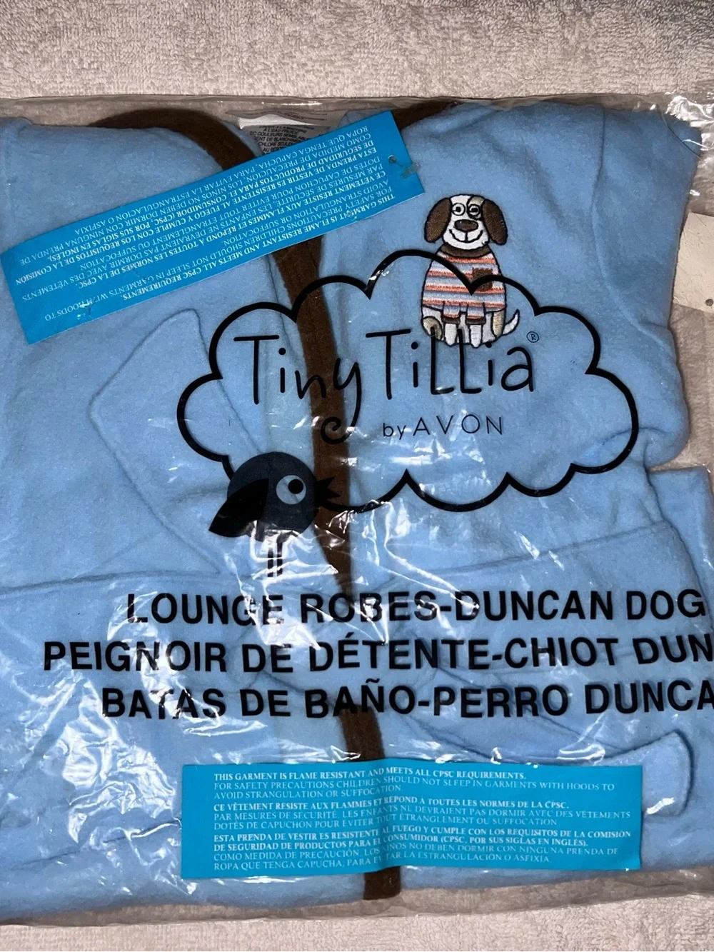 Avon Tiny Tillia Light Blue Kids Duncan Dog Lounge Robe